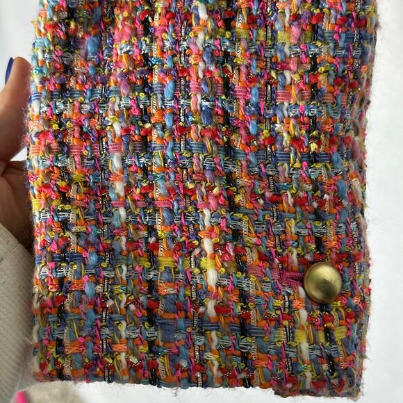 Talbots Colorful Tweed Gold Button Blazer Chanel Look – Size 6 - Picture 7 of 10